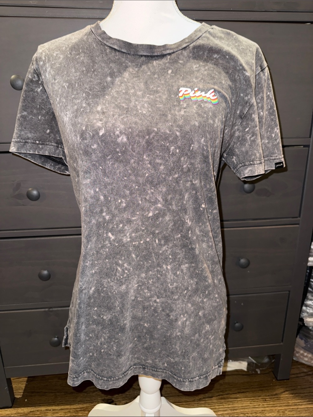 PINK Victoria’s Secret Acid Wash Rainbow Graphic Tee XS